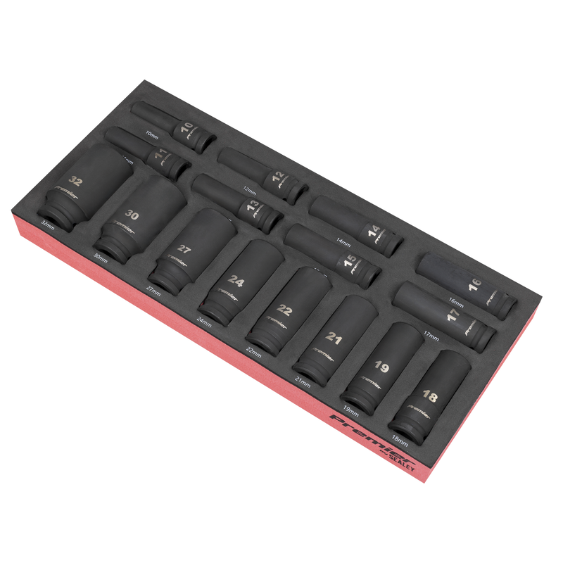 Sealey TBT47 Premier Deep Impact Socket Set with Tool Tray 1/2"Sq Drive 16pc - additional view 3