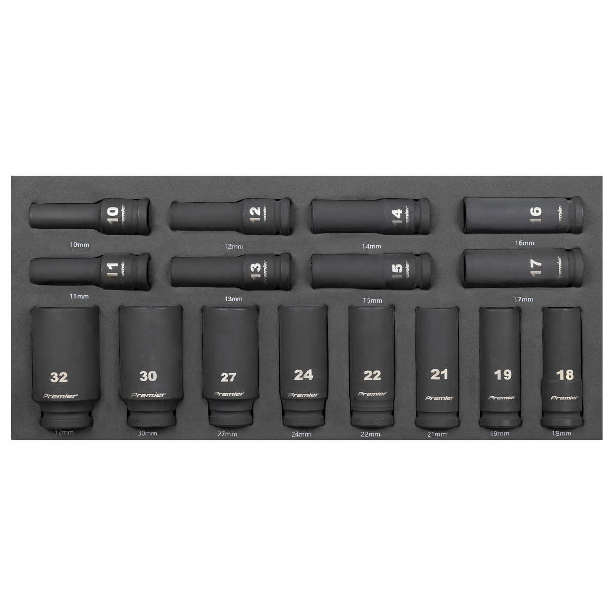 Sealey TBT47 Premier Deep Impact Socket Set with Tool Tray 1/2"Sq Drive 16pc - additional view 2