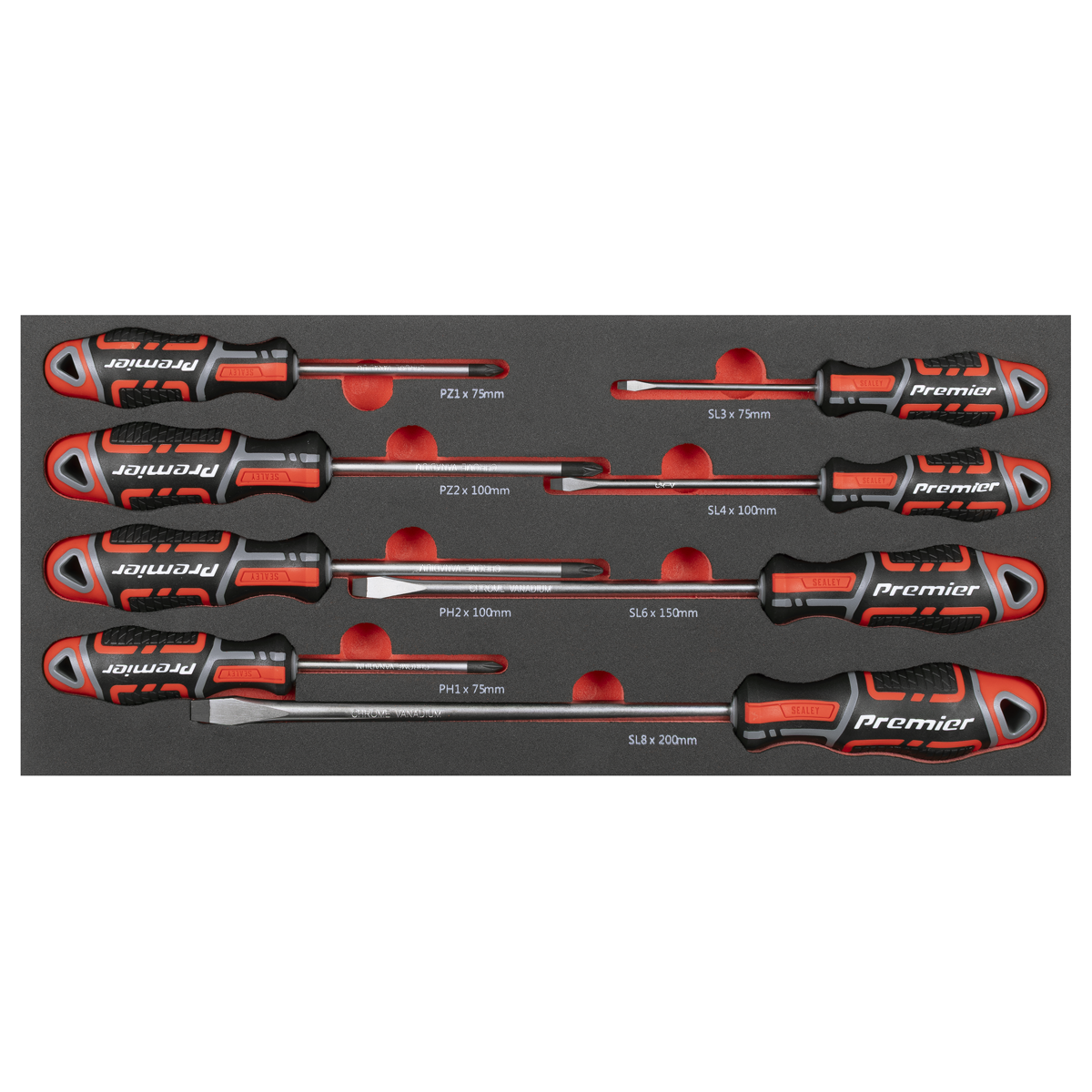 Sealey TBT53 Premier Screwdriver Set with Tool Tray 8pc - additional view 3