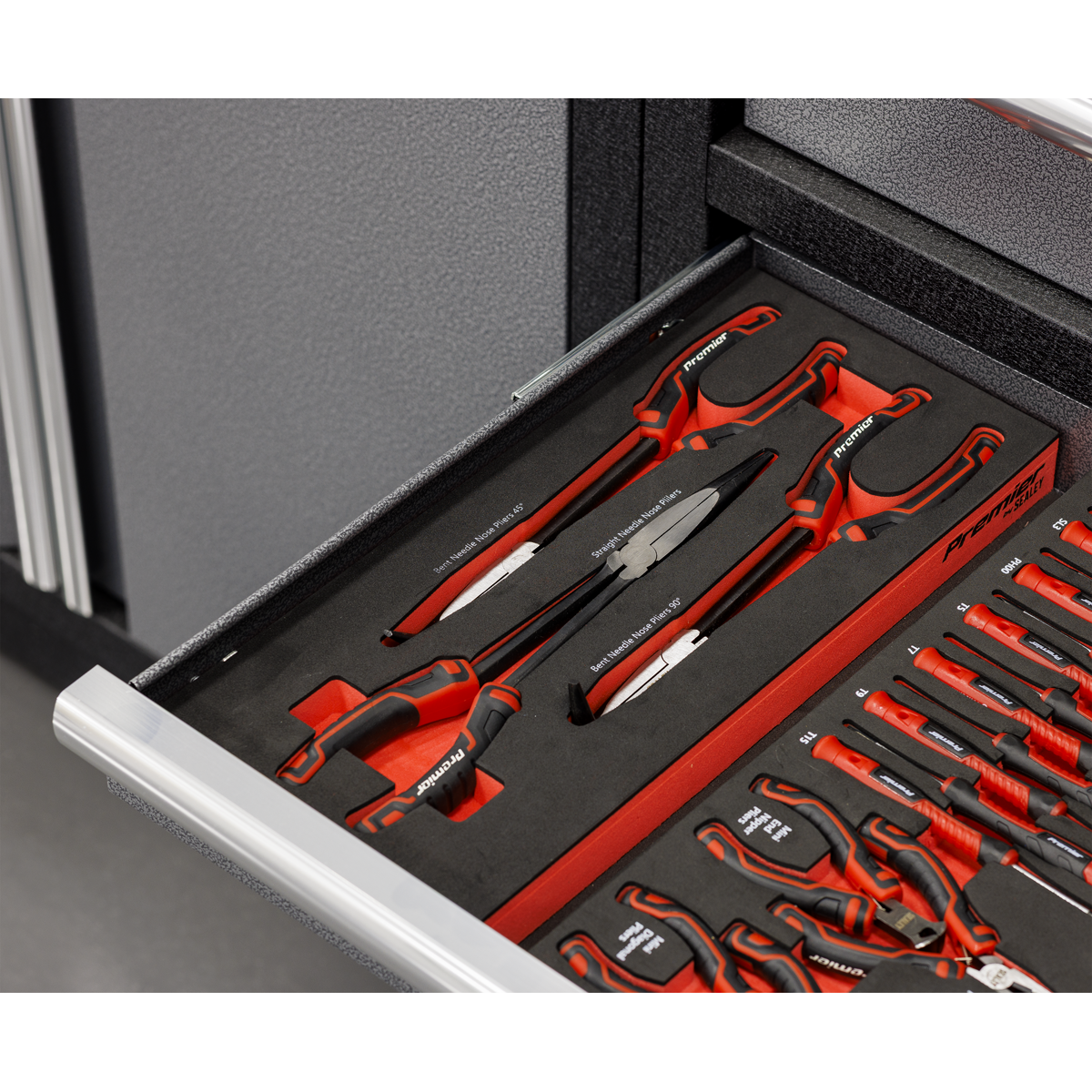 Sealey TBT58 Premier Long Needle Nose Pliers Set with Tool Tray 3pc - additional view 2