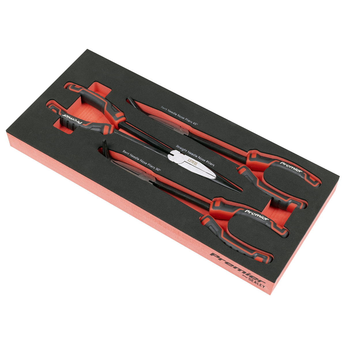 Sealey TBT58 Premier Long Needle Nose Pliers Set with Tool Tray 3pc - additional view 4