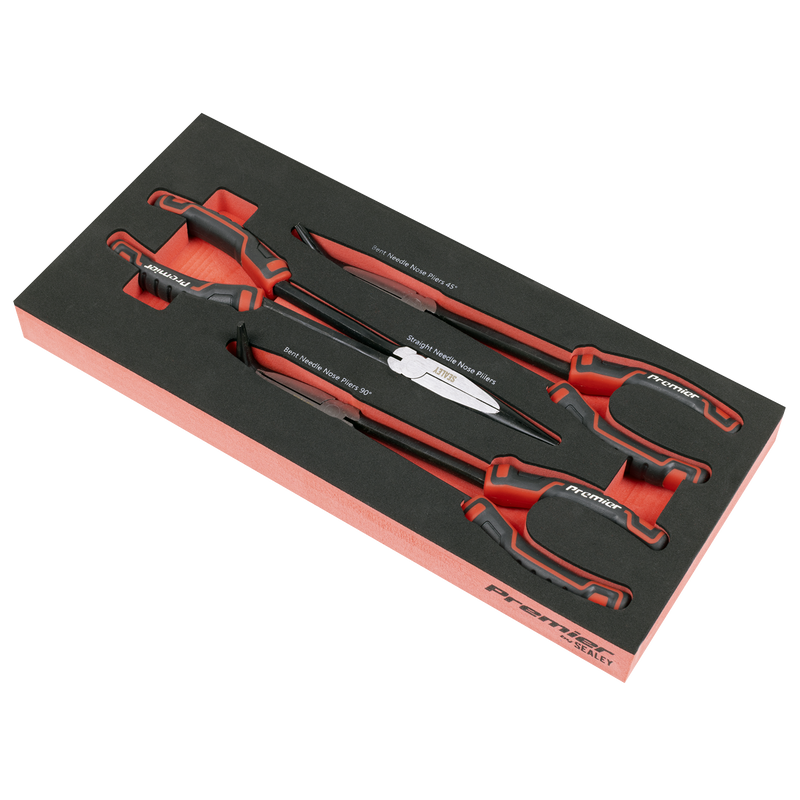 Sealey TBT58 Premier Long Needle Nose Pliers Set with Tool Tray 3pc - additional view 4