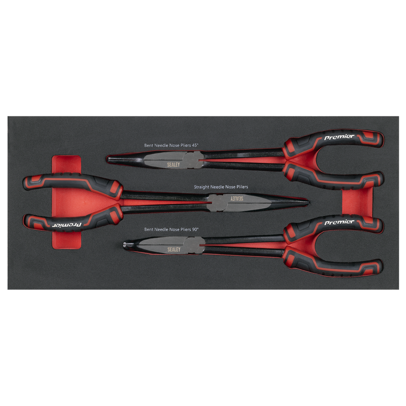 Sealey TBT58 Premier Long Needle Nose Pliers Set with Tool Tray 3pc - additional view 5