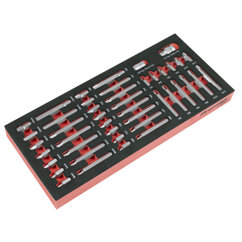 Sealey TBT60 Premier TRX-Star*, Hex & Spline Bit Set with Tool Tray 44pc