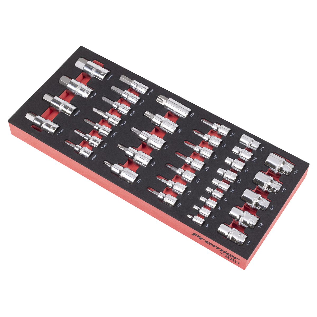 Sealey TBT61 Premier Socket Bit Set with Tool Tray 37pc - additional view 3