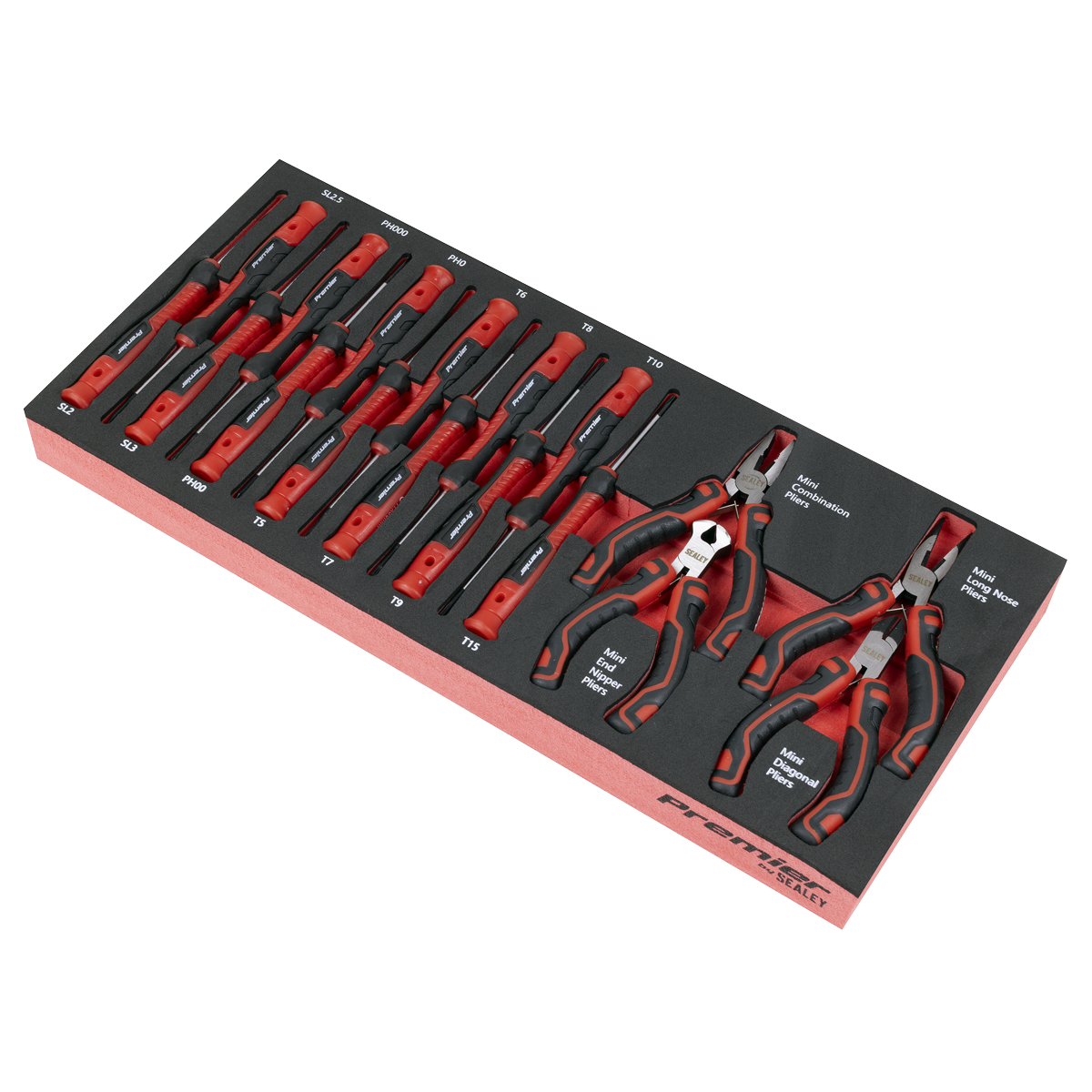 Sealey TBT67 Premier Precision Screwdriver & Mini Pliers Set with Tool Tray 17pc - additional view 2