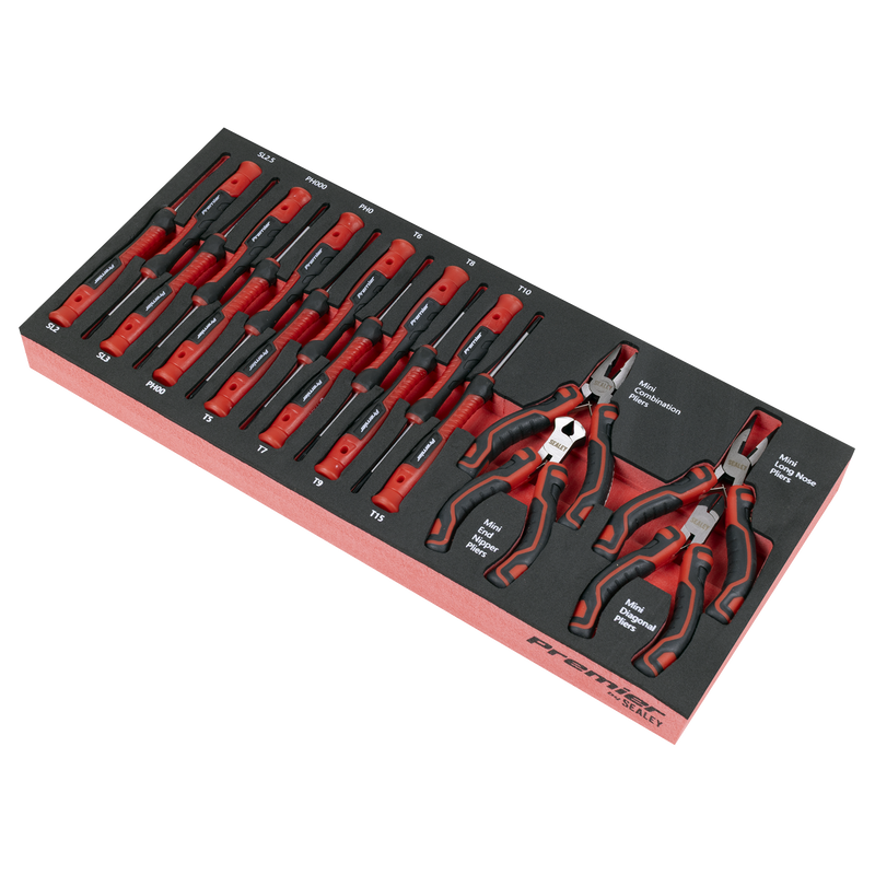 Sealey TBT67 Premier Precision Screwdriver & Mini Pliers Set with Tool Tray 17pc - additional view 2