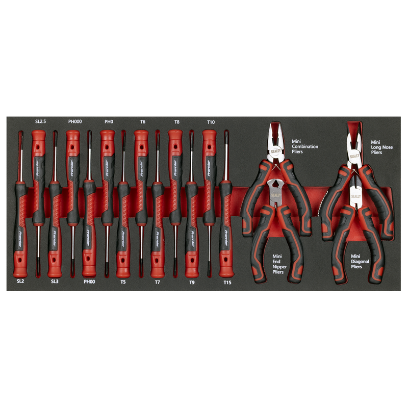Sealey TBT67 Premier Precision Screwdriver & Mini Pliers Set with Tool Tray 17pc - additional view 3