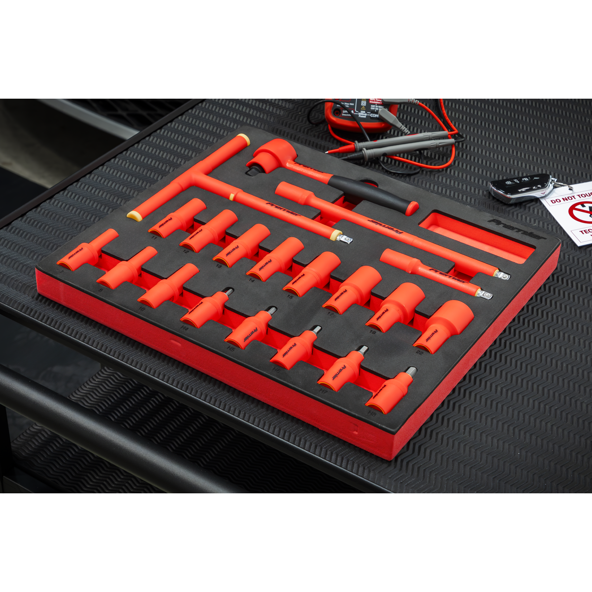 Sealey TBTE02 Premier Insulated Socket Set with Tool Tray 3/8"Sq Drive 20pc - VDE Approved - additional view 4