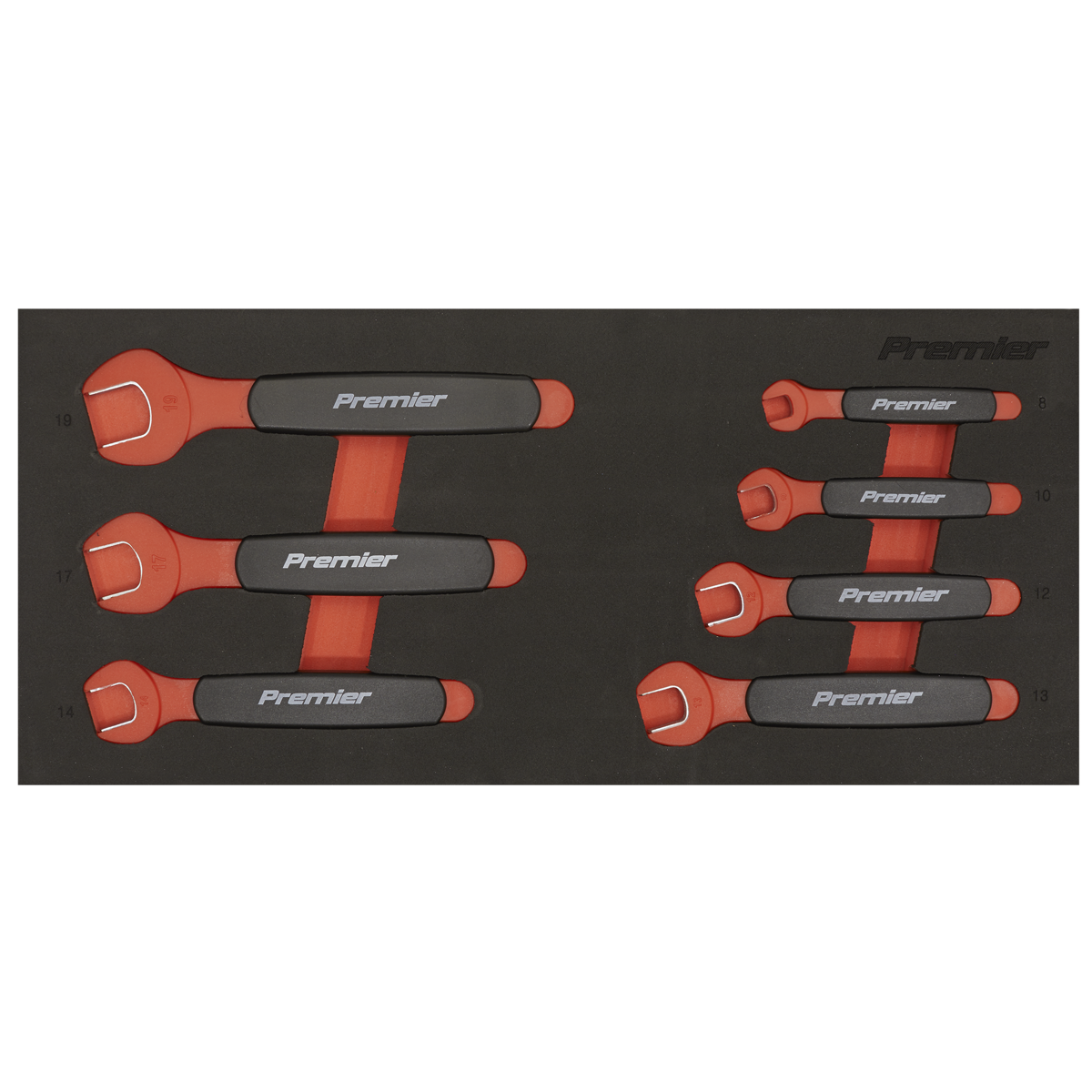 Sealey TBTE03 Premier Insulated Open-End Spanner Set with Tool Tray 7pc - VDE Approved - additional view 8