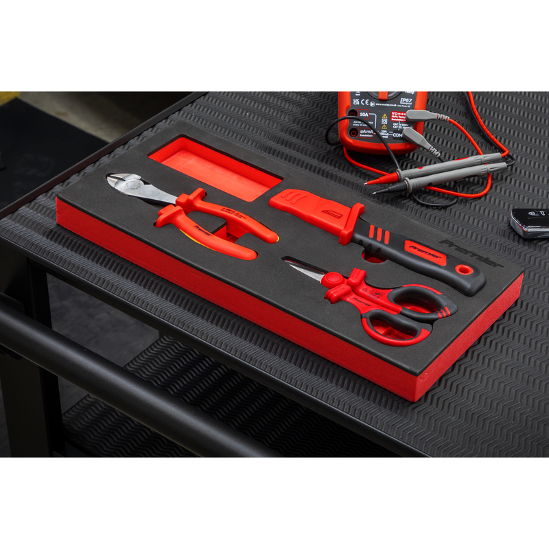 Sealey TBTE09 Premier Insulated Cutting Set with Tool Tray 3pc - VDE Approved - additional view 4