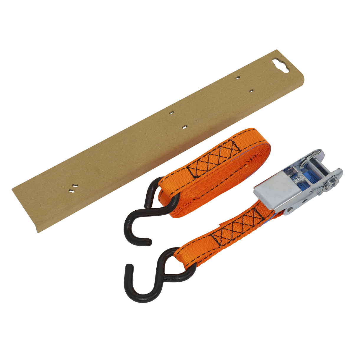 Sealey TD0635S Ratchet Strap Polyester Webbing S-Hook with Corner Protector 25mm x 5m 600kg Breaking - additional view 4