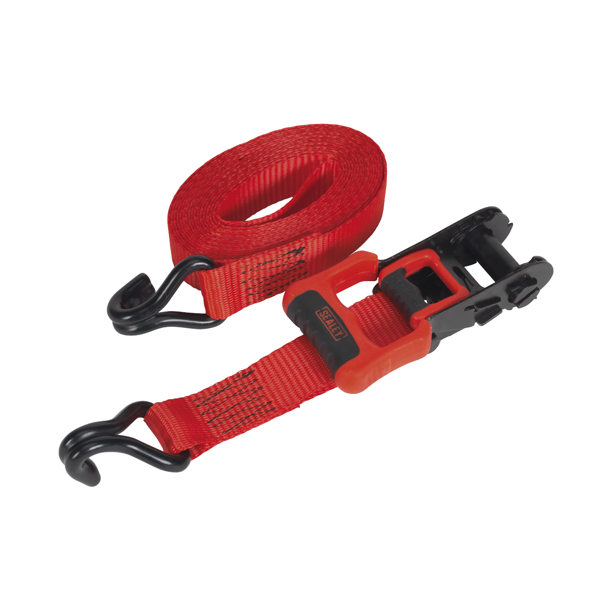 Sealey TD41248JD Ratchet Straps Polyester Webbing with J-Hooks 32mm x 4.9m 1200kg Breaking Strength - 2 - additional view 2