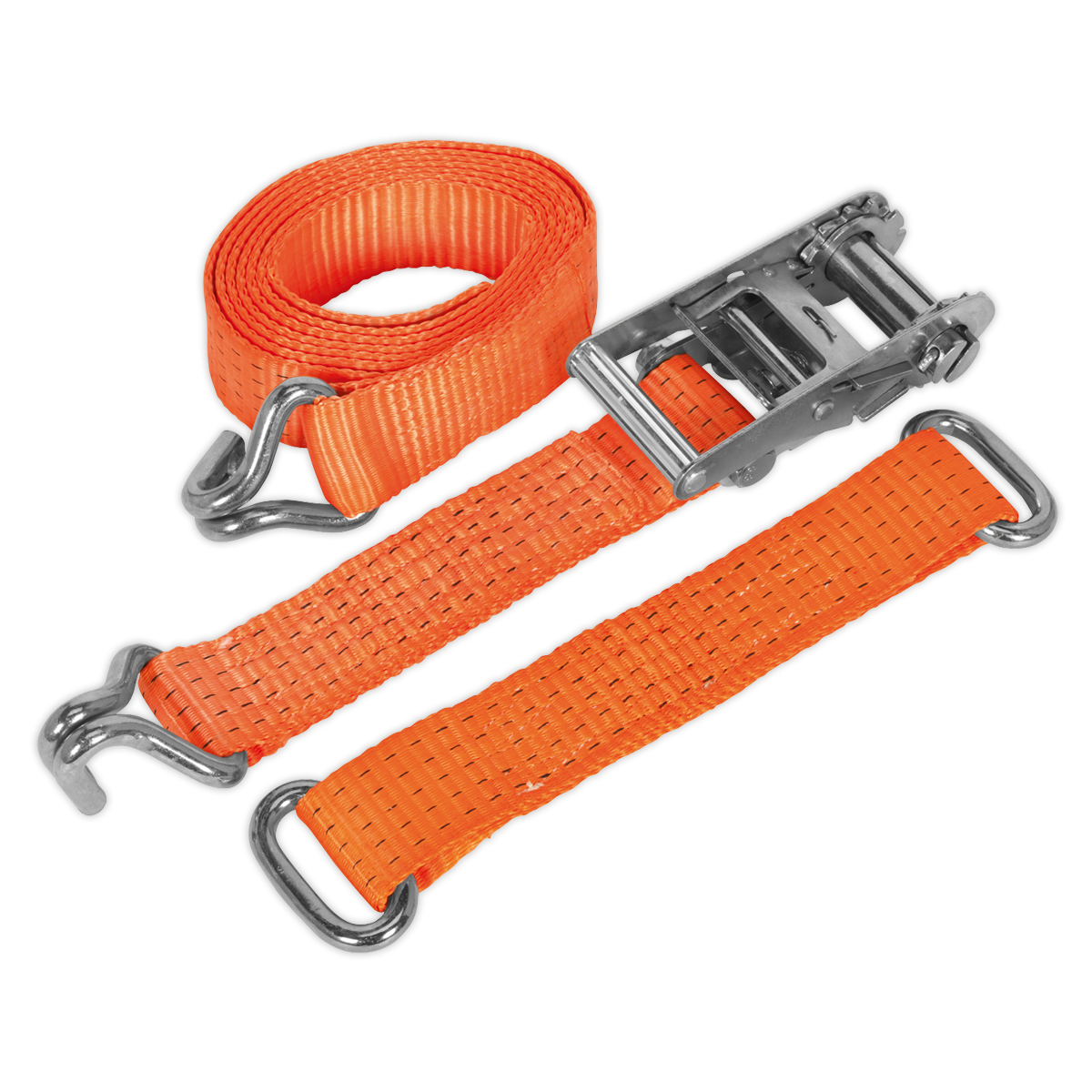 Sealey TDRWS Steel Wheel Car Transporter Ratchet Strap 50mm x 3m 4500kg Breaking Strength