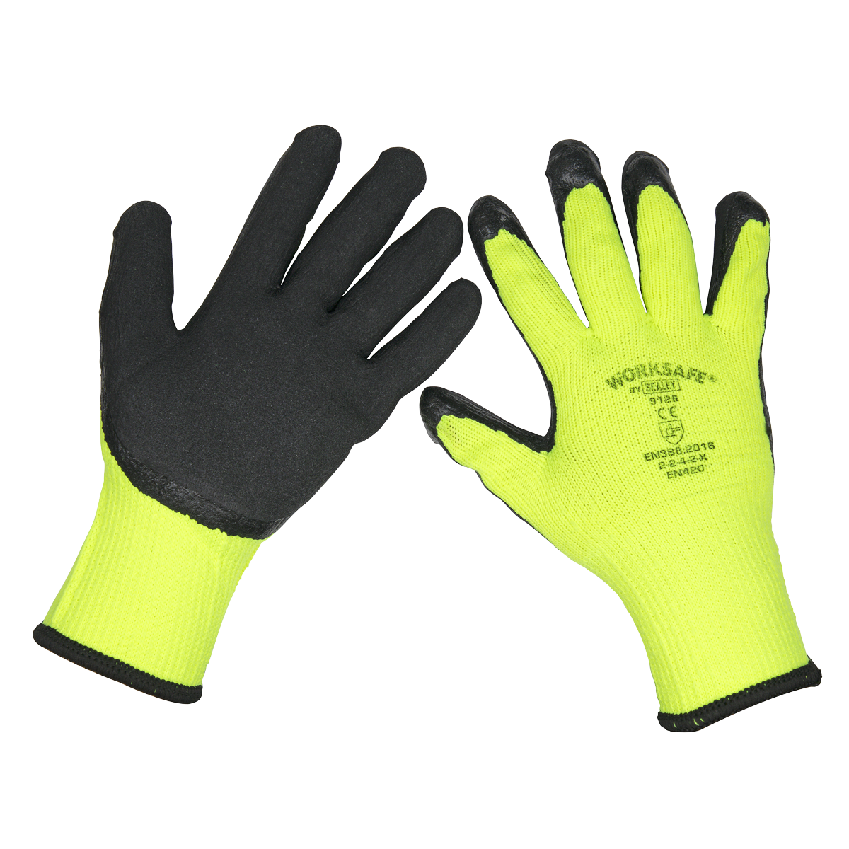 Sealey TSP126/6 Worksafe® Thermal Super Grip Gloves, Large - Pack of 6 Pairs
