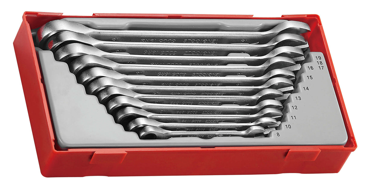 Teng Tools TT6511RS 11 Piece 12 Point 72 Teeth Straight Ratcheting Combination Spanner Set