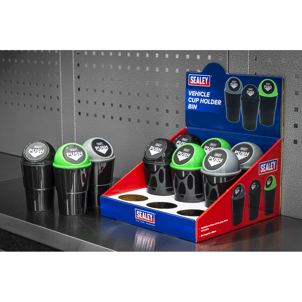 Sealey VS09 Vehicle Cup Holder Bin - Display Box of 9 - additional view 3