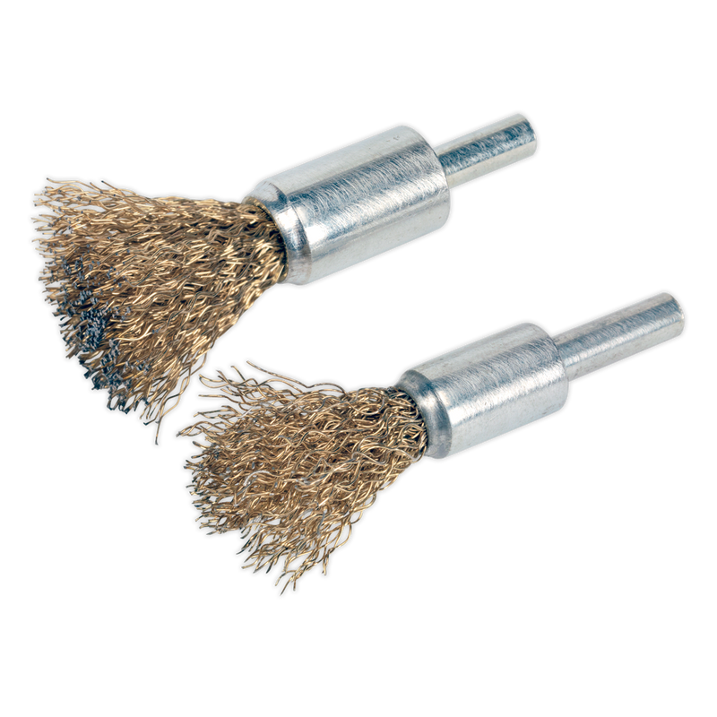 Sealey VS1801 Decarbonising Crimped Wire Brush Set 2pc