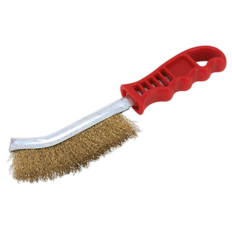 Sealey WB05/R Wire Brush Brassed Steel with Plastic Handle