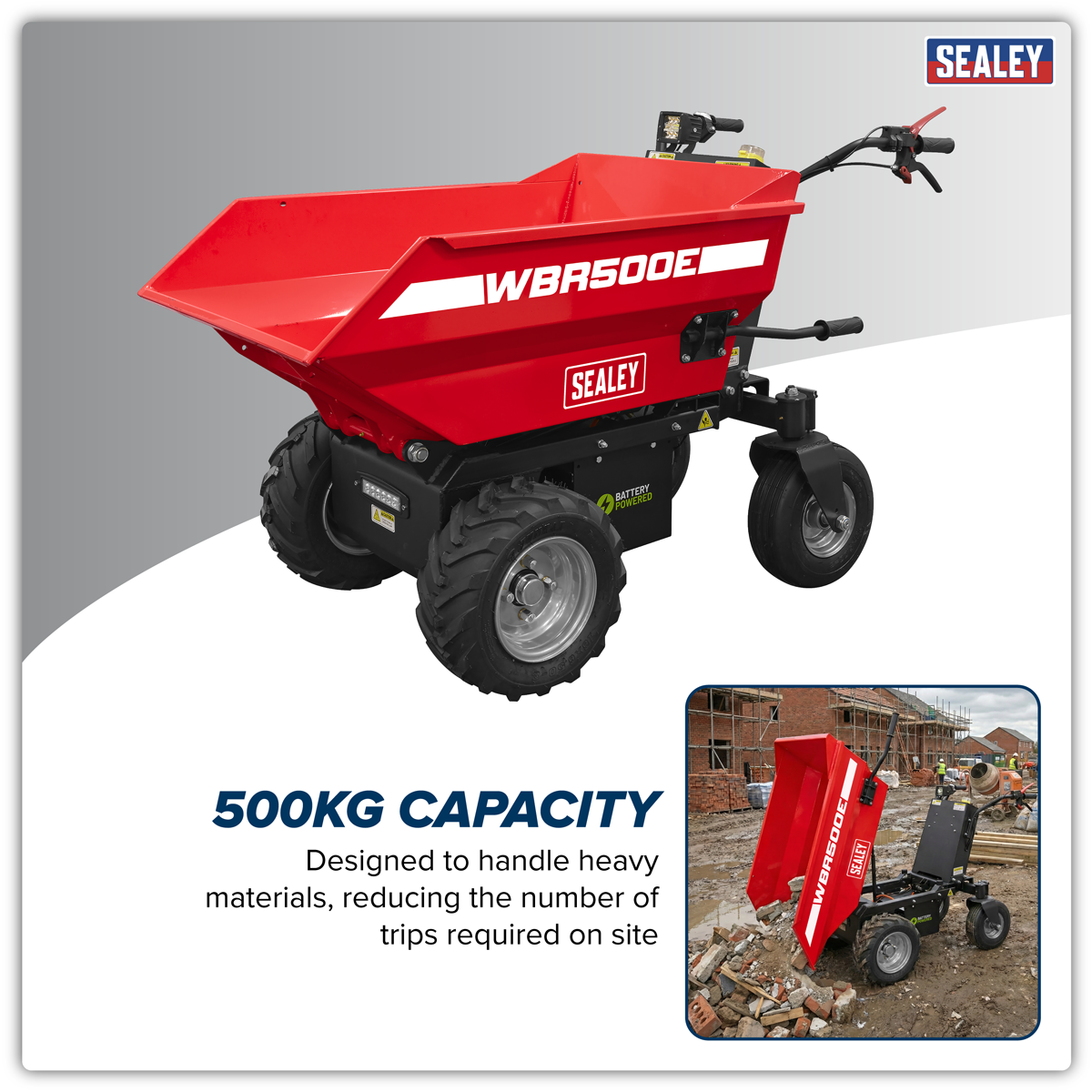 Sealey WBR500E Electric Mini Dumper 500kg Capacity - additional view 2