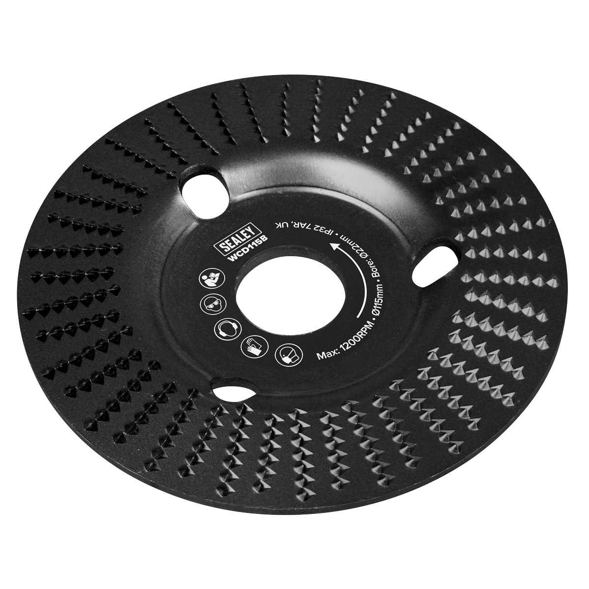 Sealey WCD115B 115mm Bevel Shape Wood Carving Disc 22mm Bore
