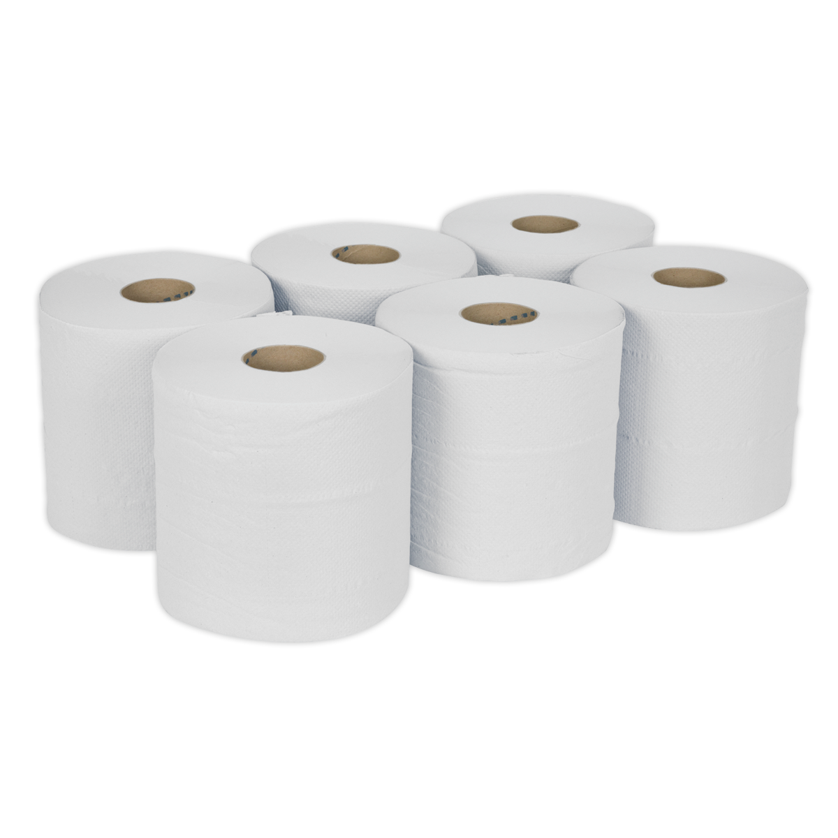 Sealey WHT150 2-Ply Embossed White Paper Roll 150m - Pack of 6