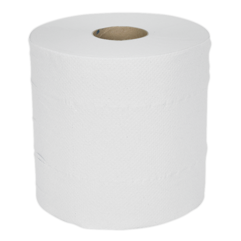 Sealey WHT150 2-Ply Embossed White Paper Roll 150m - Pack of 6 - additional view 2
