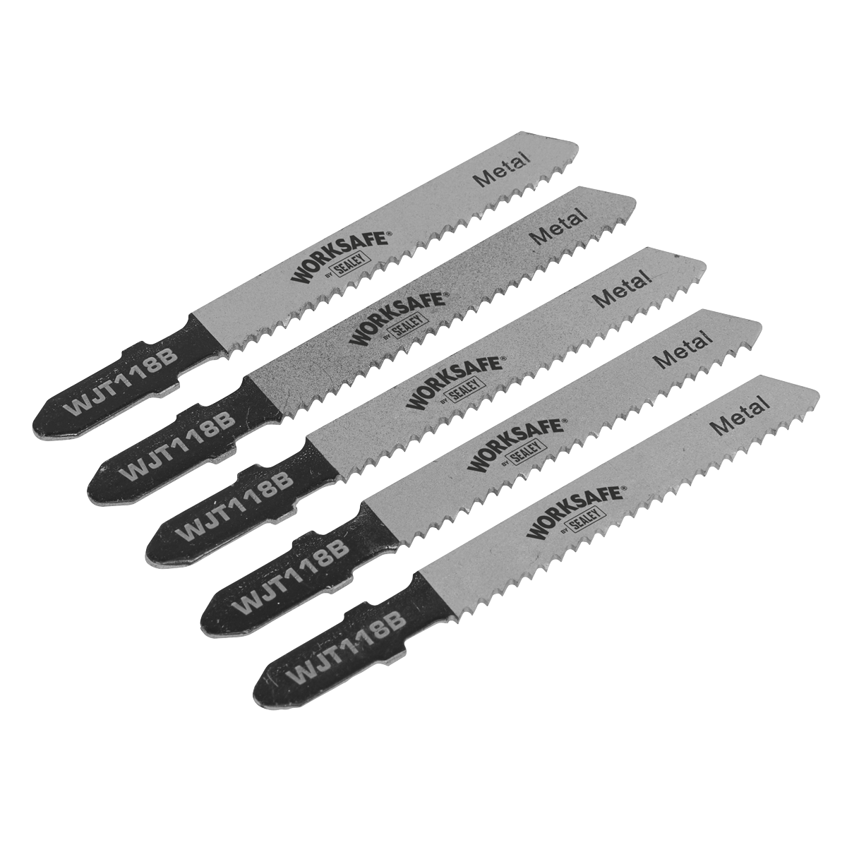 Sealey WJT118B Worksafe® Jigsaw Blade for Metal 55mm 12tpi - Pack of 5