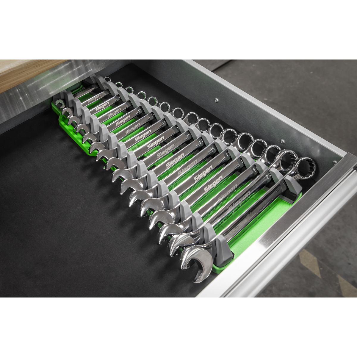 Sealey WR11HV Premier Reversible Spanner Rack 16pc - Hi-Vis Green - additional view 4
