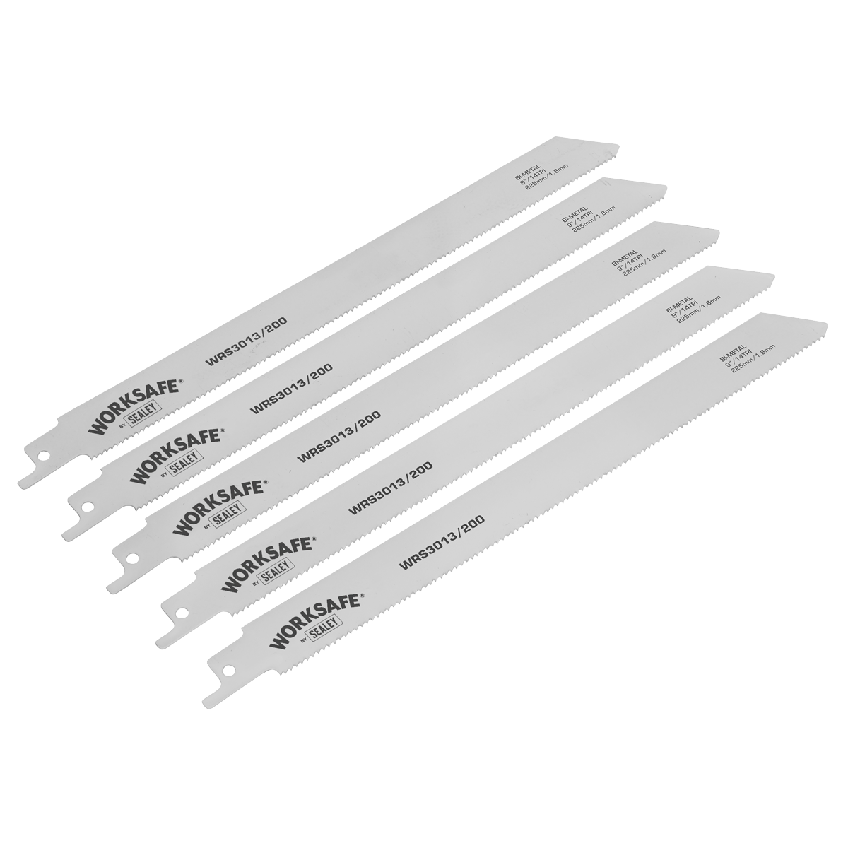 Sealey WRS3013/200 Worksafe® Reciprocating Saw Blade 225mm 14tpi - Pack of 5