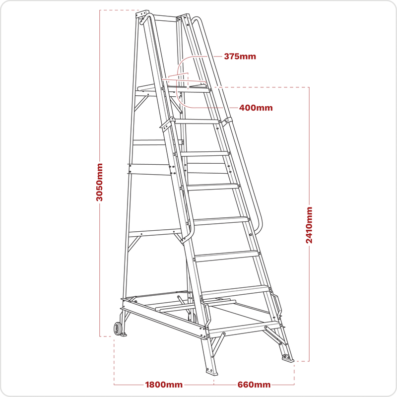 Sealey WS10 Warehouse Steps 10-Tread - additional view 2