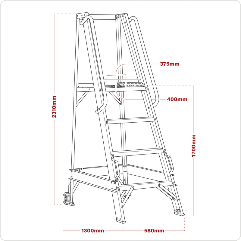 Sealey WS7 Warehouse Steps 7-Tread - additional view 2