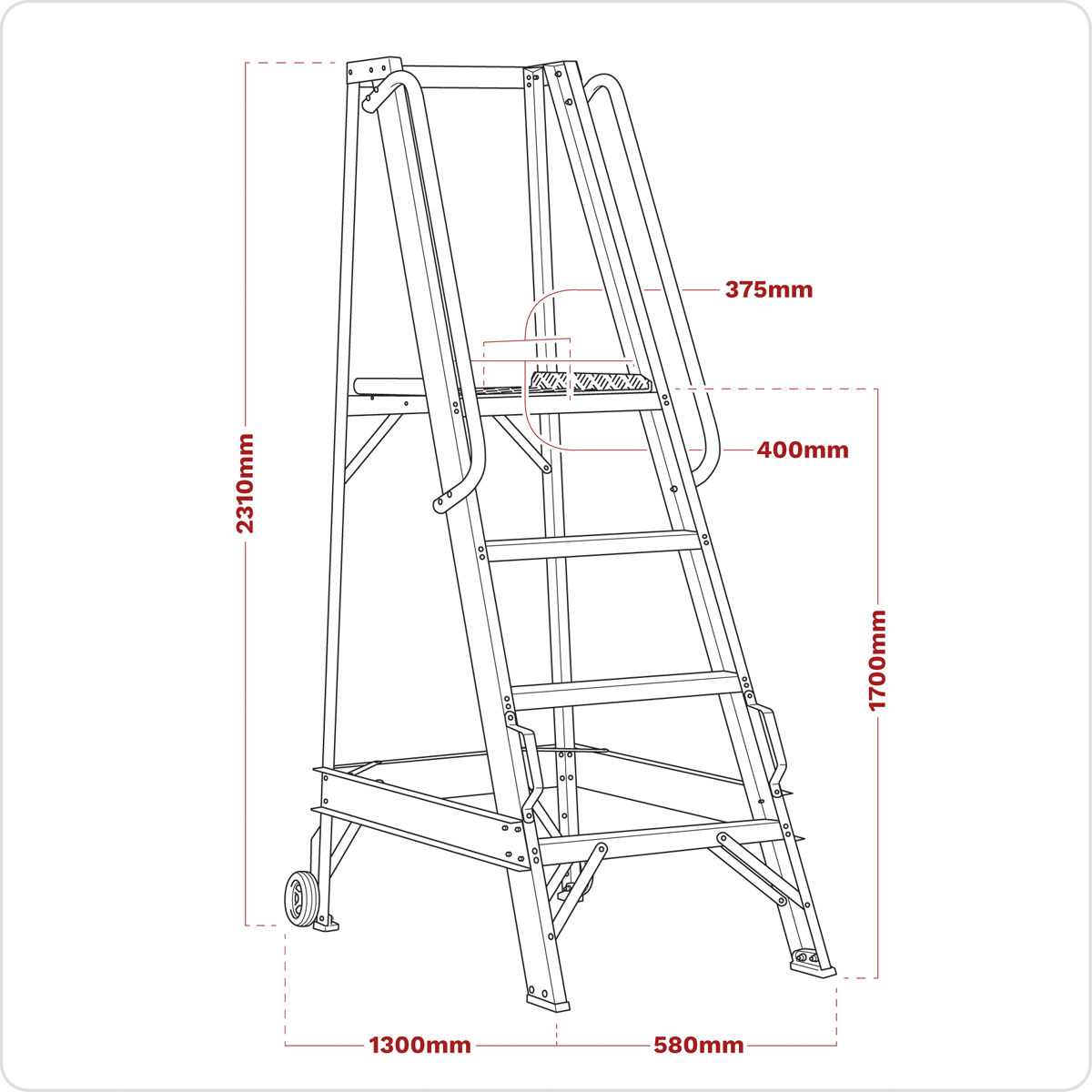 Sealey WS7 Warehouse Steps 7-Tread - additional view 2