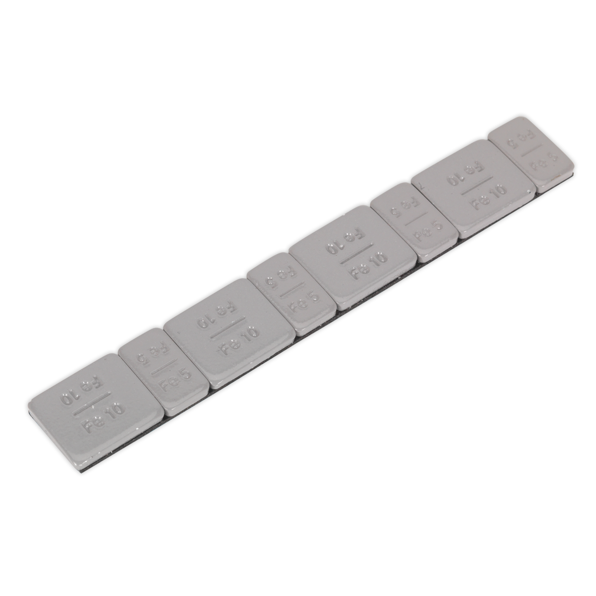 Sealey WWSA510PC Plastic Coated Zinc Plated Adhesive Wheel Weight 5/10g Strip of 8 (4 x Each Weight) - Pack of 100