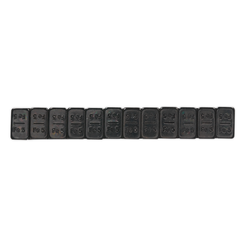 Sealey WWSA5B Black Steel Adhesive Wheel Weight 5g Strip of 12 - Pack of 50 - additional view 2