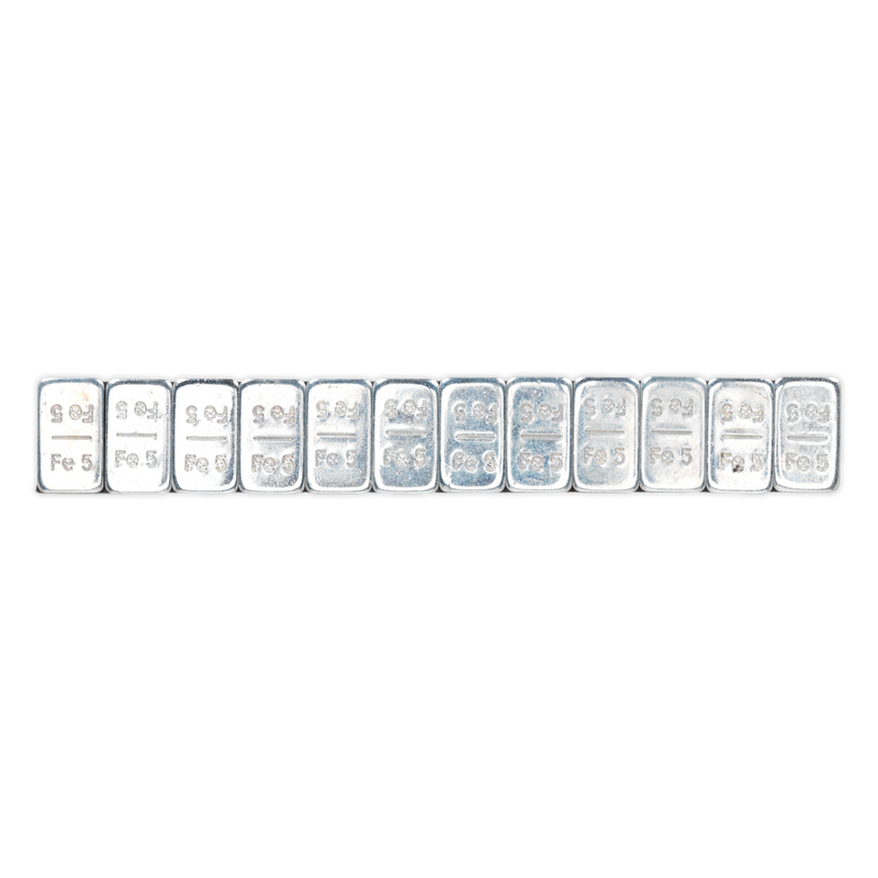 Sealey WWSA5 Steel Adhesive Wheel Weight 5g Strip of 12 - Pack of 100 - additional view 2