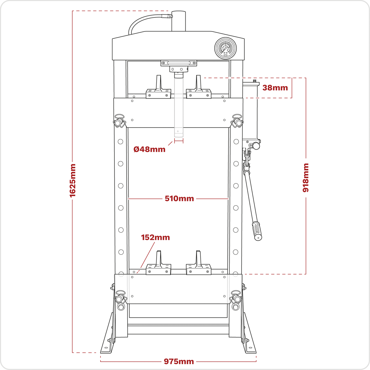 Sealey YK209F Premier Heavy-Duty Floor Type Hydraulic Press 20 Tonne - additional view 7