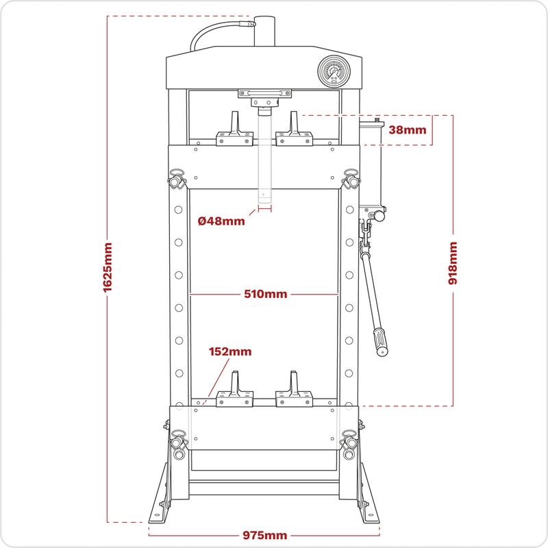 Sealey YK209F Premier Heavy-Duty Floor Type Hydraulic Press 20 Tonne - additional view 7