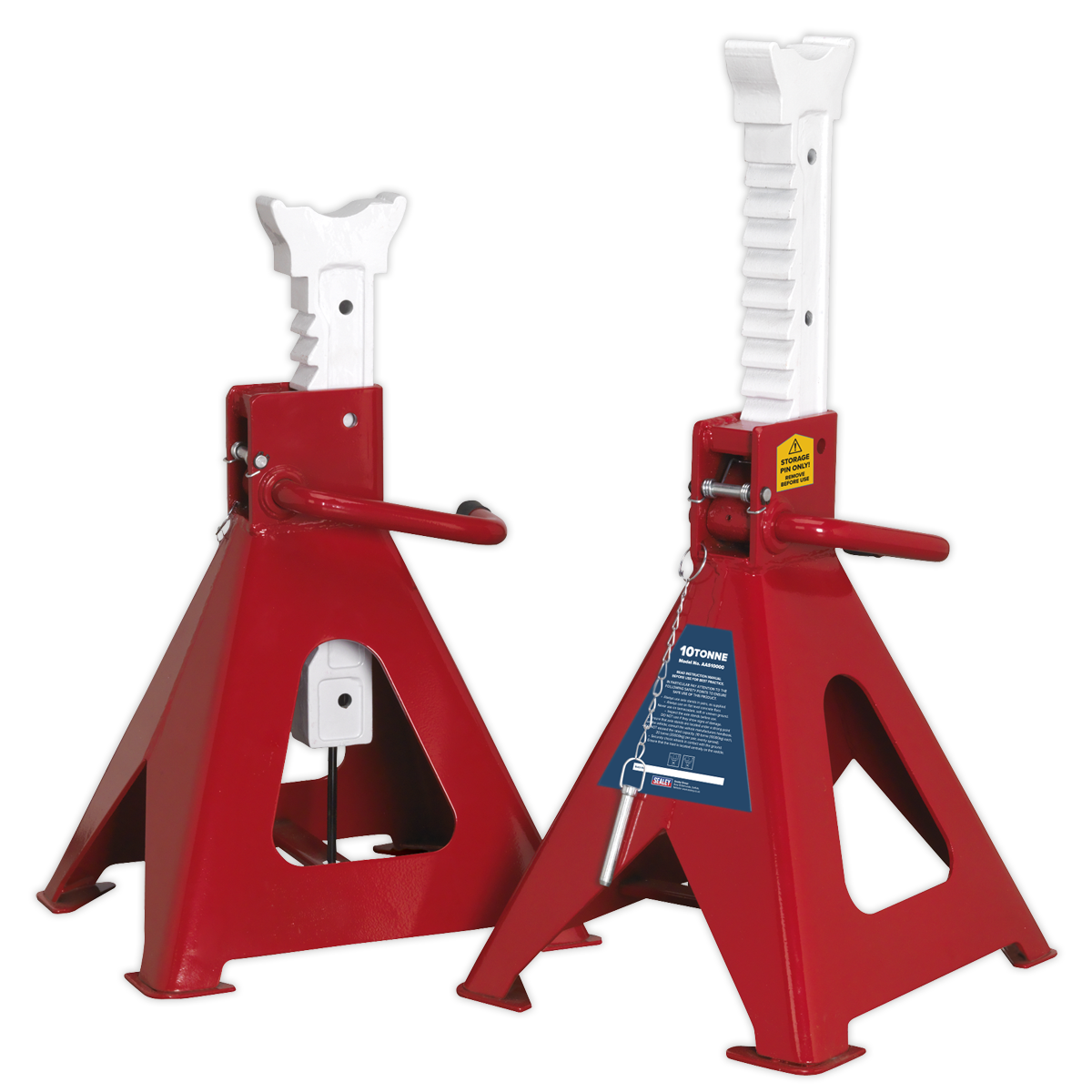 Sealey AAS10000 Axle Stands (Pair) 10tonne Capacity per Stand Auto Rise Ratchet