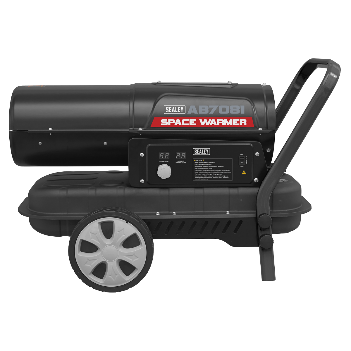 Sealey AB7081 Space Warmer® Paraffin/Kerosene/Diesel Heater 70,000Btu/hr with Wheels