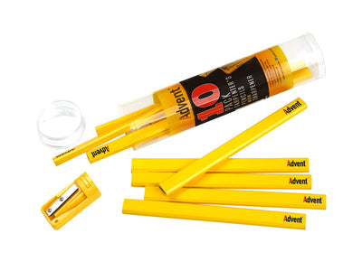 Advent Carpenter's Pencil & Sharpener Set - XMS22PENTUBE - XMS22PENTUBE - Advent - Trade Counter Direct