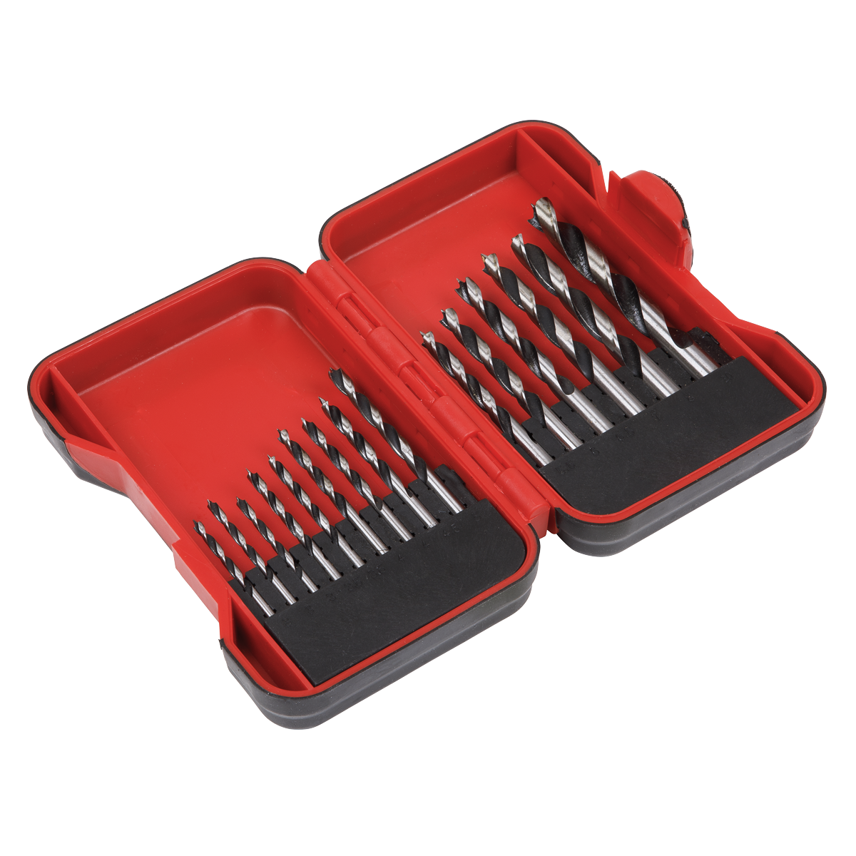 Sealey AK3715W Brad Point Wood Drill Bit Set 15pc