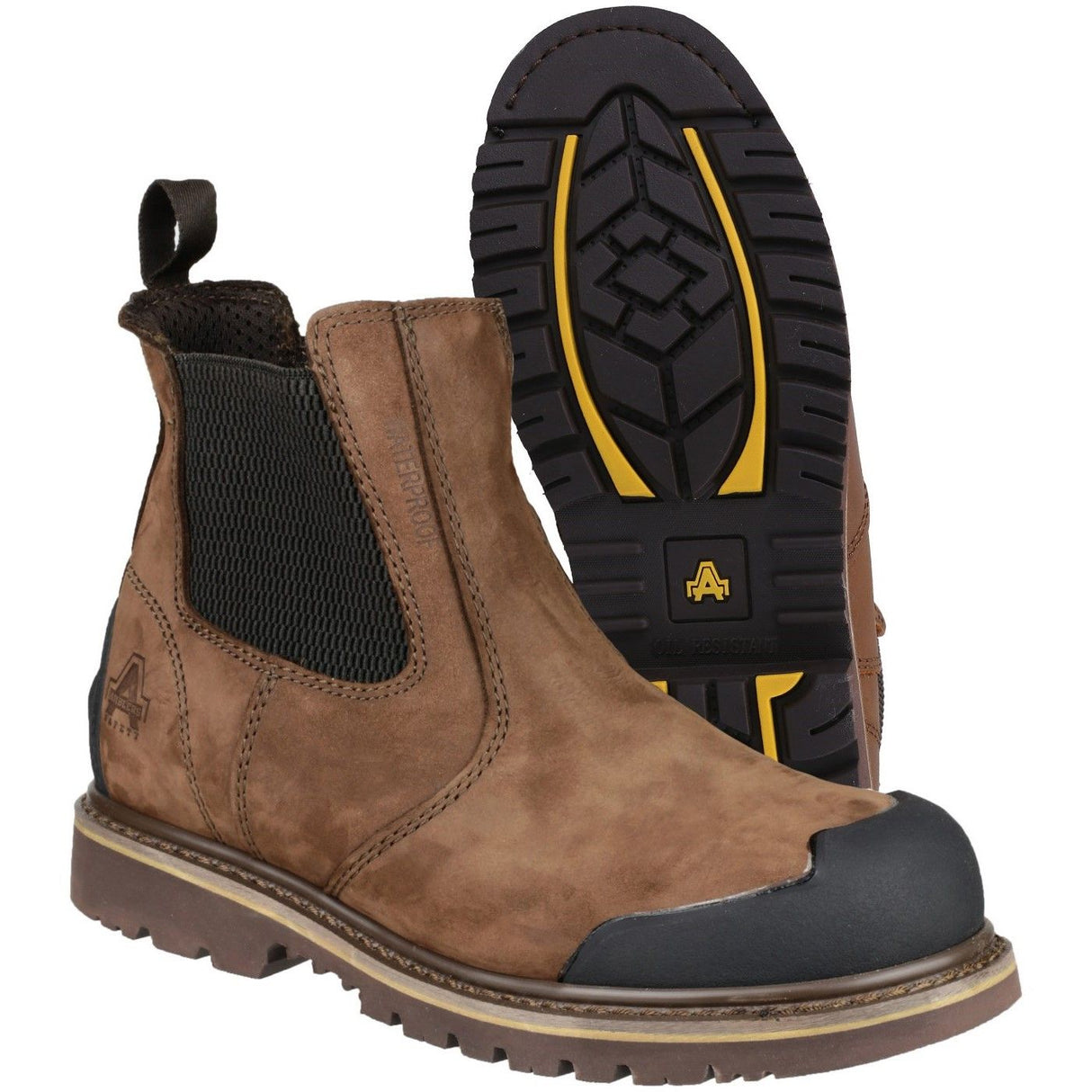 Amblers Safety FS225 Goodyear Welted Waterproof Pull On Chelsea Safety Boot - Brown (20433 - 32276) - 20433-32276-06 - Amblers Safety - Trade Counter Direct