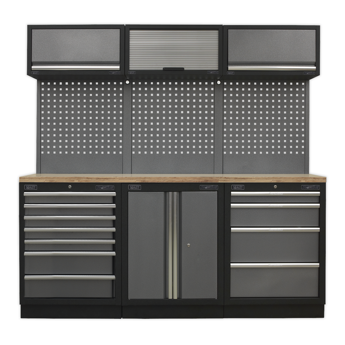 Sealey APMSSTACK07W Superline Pro 2.0m Storage System - Wood Worktop