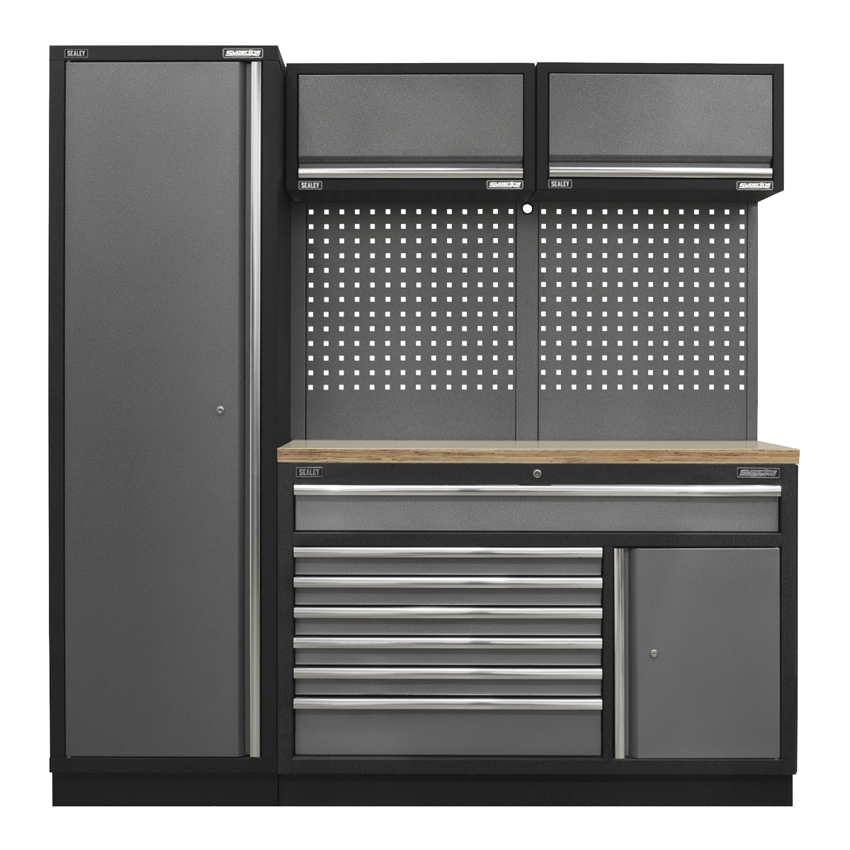 Sealey APMSSTACK09W Superline Pro 1.96m Storage System - Pressed Wood Worktop