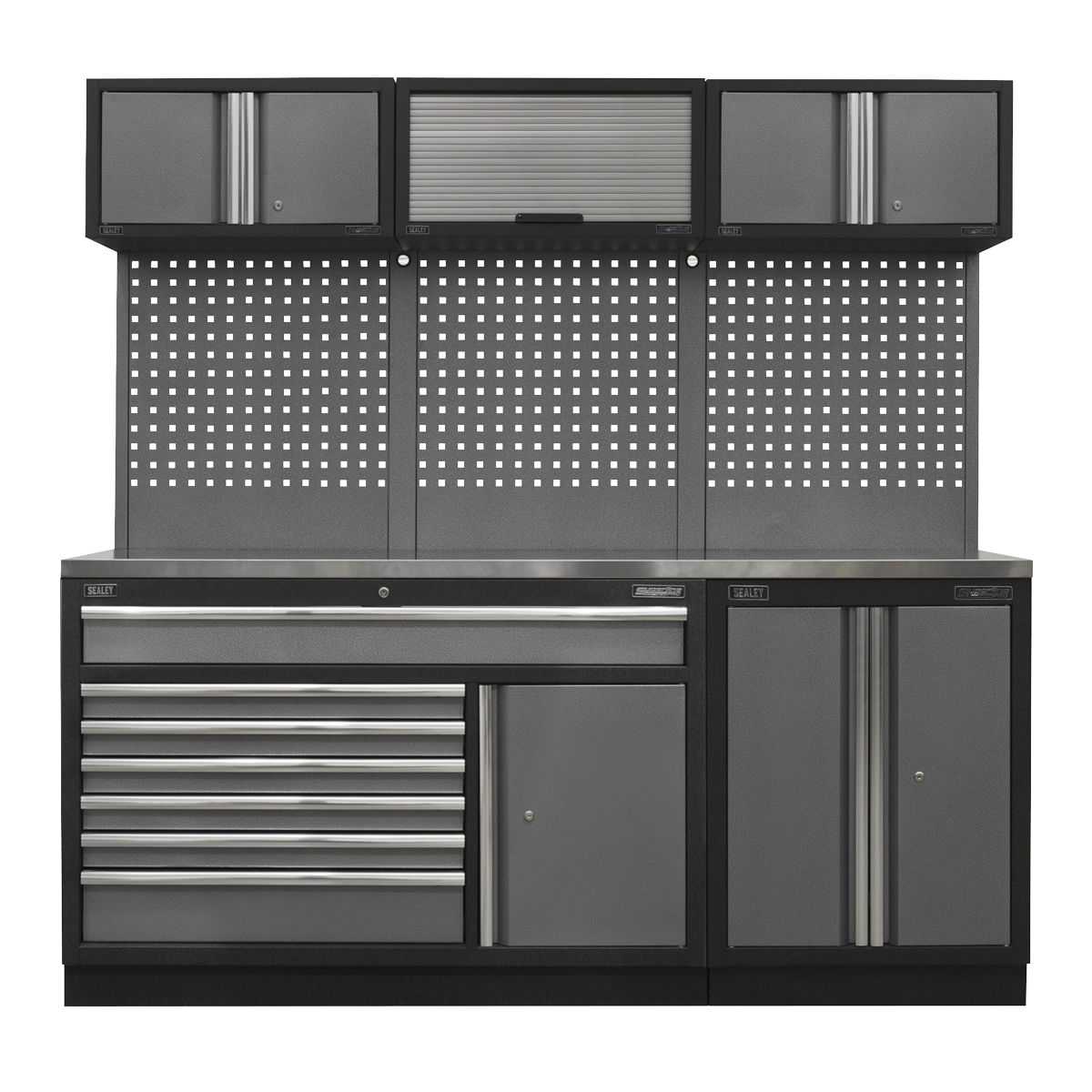 Sealey APMSSTACK11SS Superline Pro 2.04m Storage System - Stainless Steel Worktop