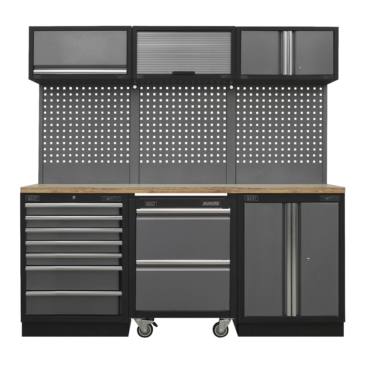 Sealey APMSSTACK12W Superline Pro 2.04m Storage System - Pressed Wood Worktop