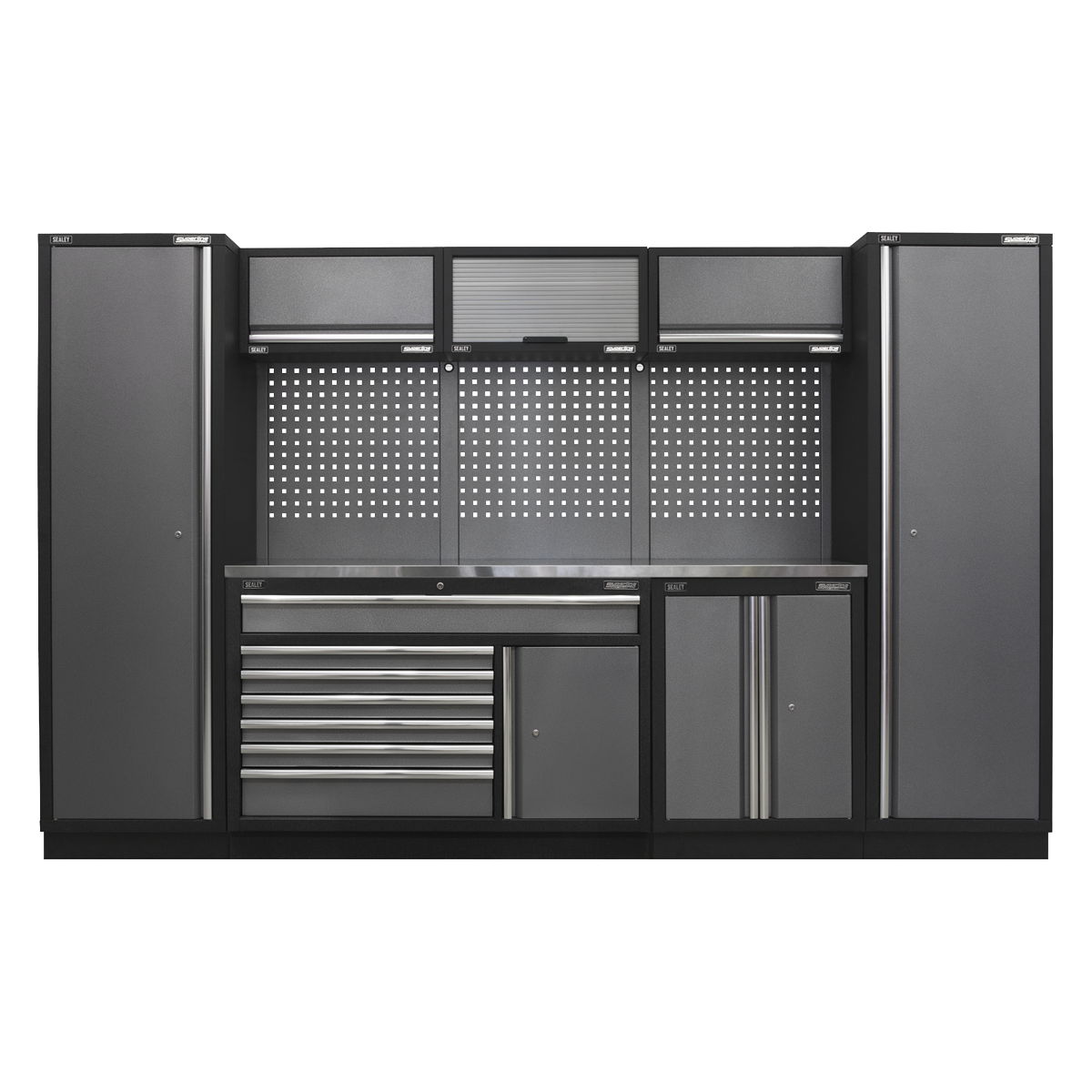 Sealey APMSSTACK13SS Superline Pro 3.24m Storage System - Stainless Steel Worktop