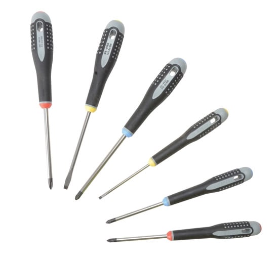 Bahco BE-9881 Ergo Screwdriver Set 6 Piece Slot / Phillips - 6 Piece Set