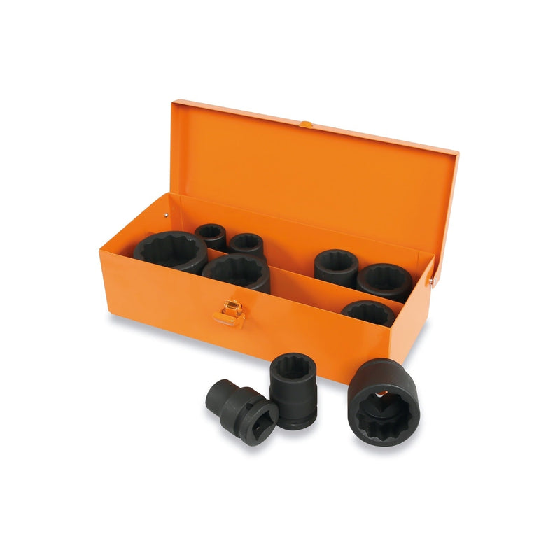 Beta 10 Piece 3/4 Inch Bi - Hex Impact Socket Set In Metal Case - 728B/C10 - WEB-007280930 - Beta - Trade Counter Direct